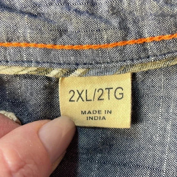 Red Head Button Up Plaid Button up short sleeve Mens Shirt Size 2XL - Picture 4 of 6